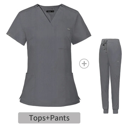 Cralom Scrub Nursing Gowns: Minimalist Solid Color Medical Workwear by Cralom