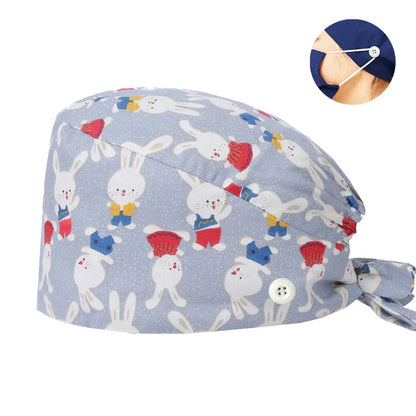 Cralom Cotton Scrub Caps with Sweatband for Medical Professionals