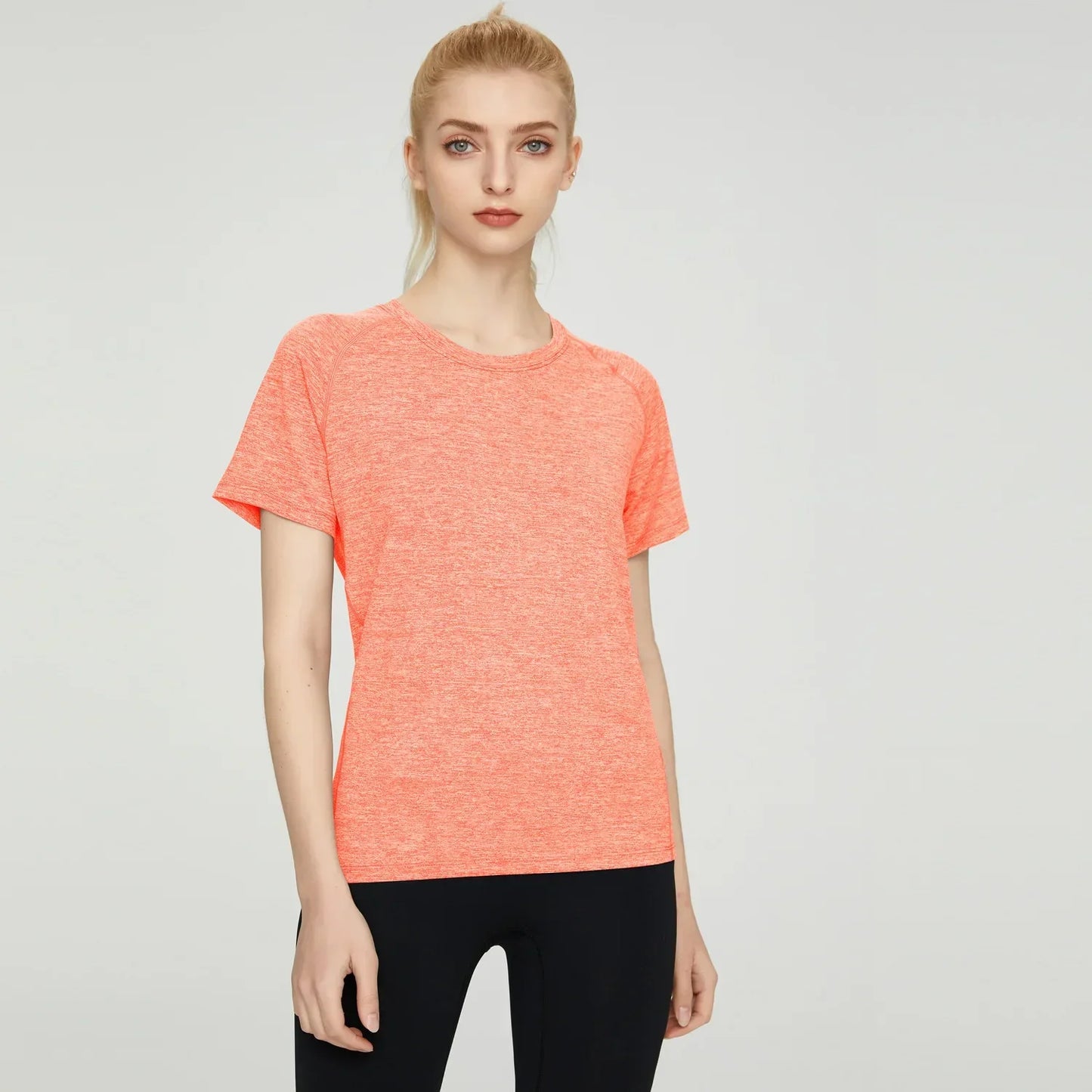 Cralom Seamless Yoga T-shirt for Women - Quick Dry Fitness Top