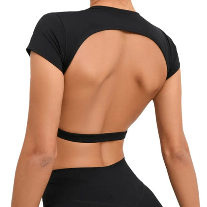 Cralom Seamless Yoga T-Shirt: Naked Feel, Quick-Dry, Beautiful Back Design