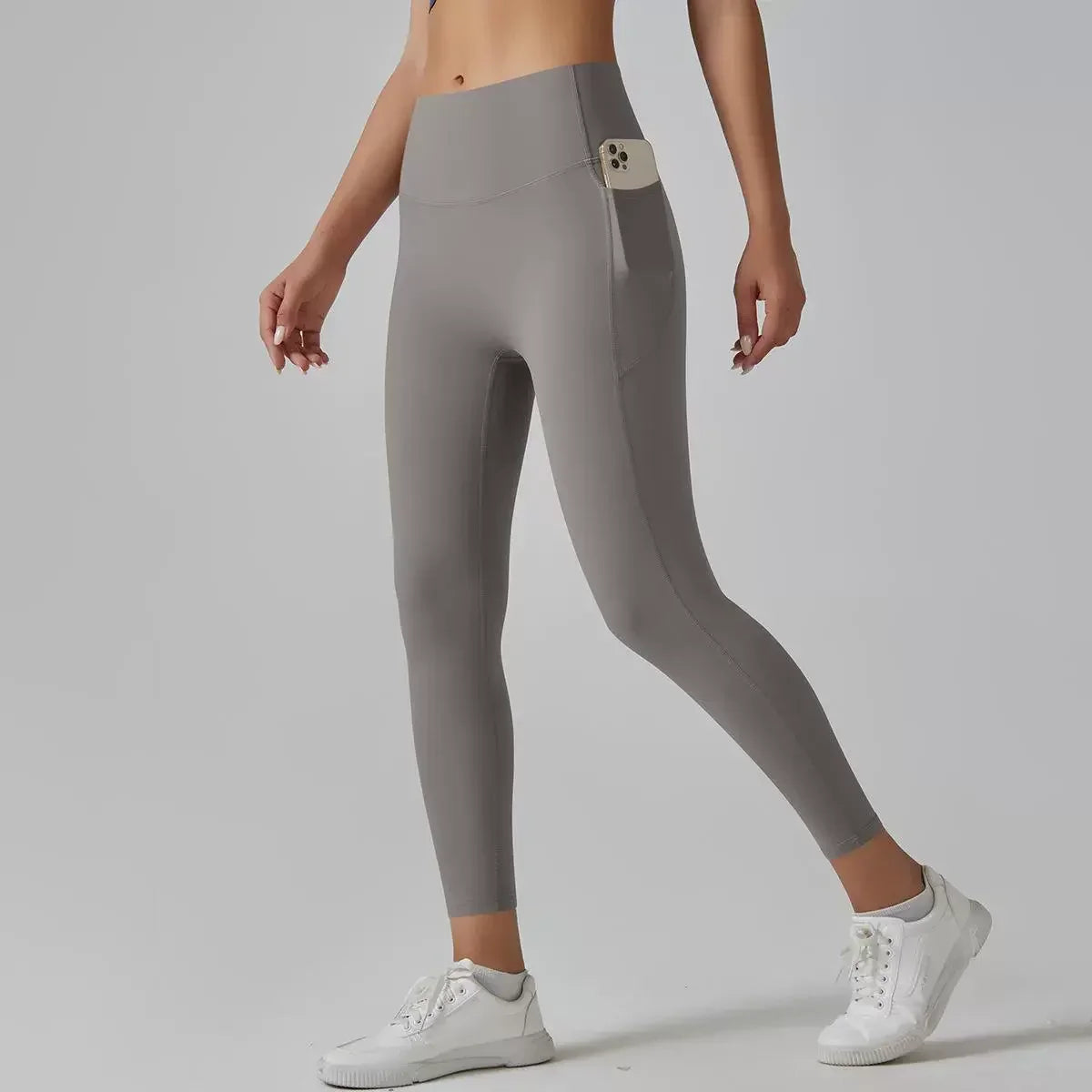 Cralom High Waist Yoga Pants with Side Pockets & Hip Scrunch