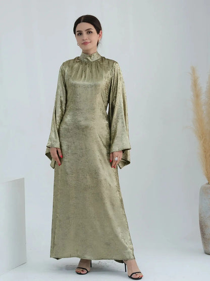 Cralom Ramadan Flare Sleeve Abaya Dress Modest Kaftan Luxury Dubai Abayas