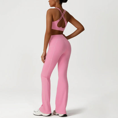 Cralom Naked Sensation Yoga Set: Sports Bra & High Waist Leggings