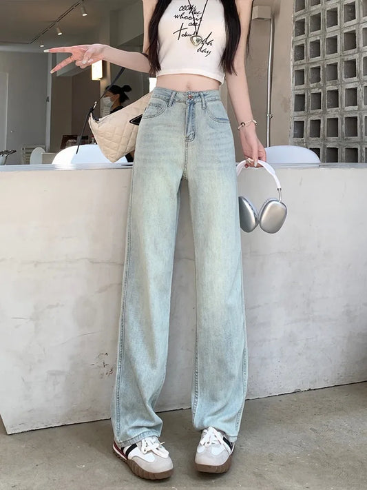 Cralom Wide Leg Jeans for Women: High Waist, Loose Fit, Vintage Streetwear Trousers