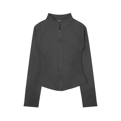 Cralom Zippy Jacket: Women's Seamless Active Wear Gym Top for Running, Yoga & Pilates