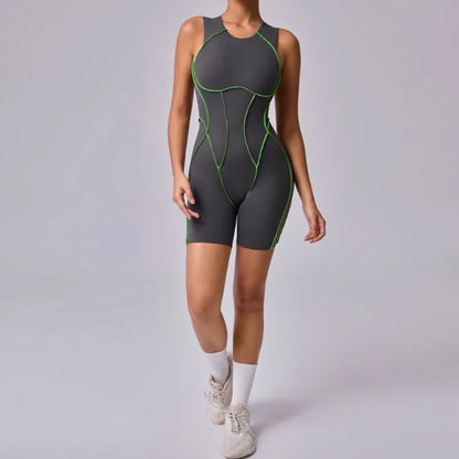 Cralom Seamless Yoga Jumpsuit for Women, Beauty Backless Hollow-out Fitness Tracksuit