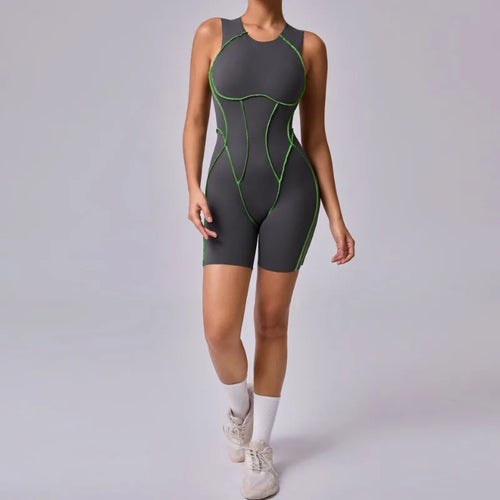 Cralom Seamless Yoga Jumpsuit for Women, Beauty Backless Hollow-out Fitness Tracksuit