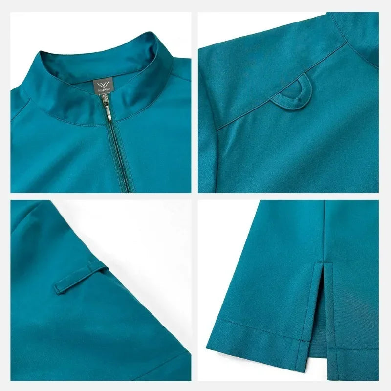 Cralom Short Sleeve V-Neck Nursing Jogger Suit for Women