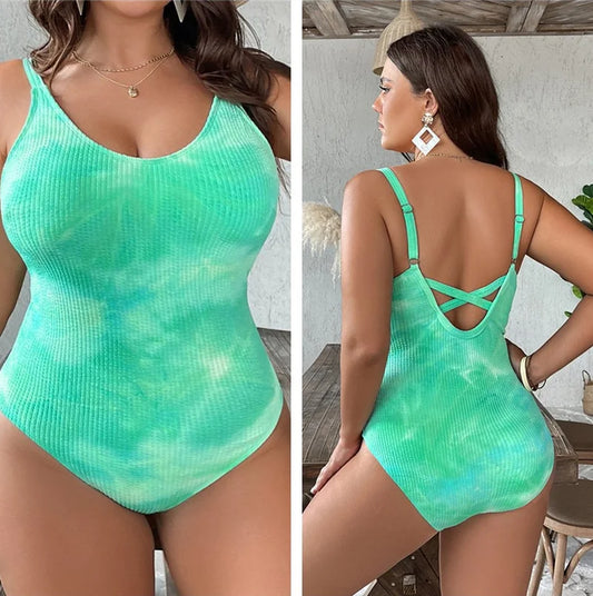 Cralom Backless One Piece XL-4XL Swimwear - Women's Monokini Swimsuit