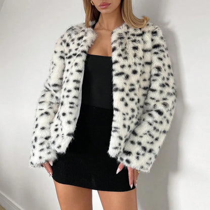 Cralom Stylish Color Block Jacket for Women - Chic O Neck Slim Coat