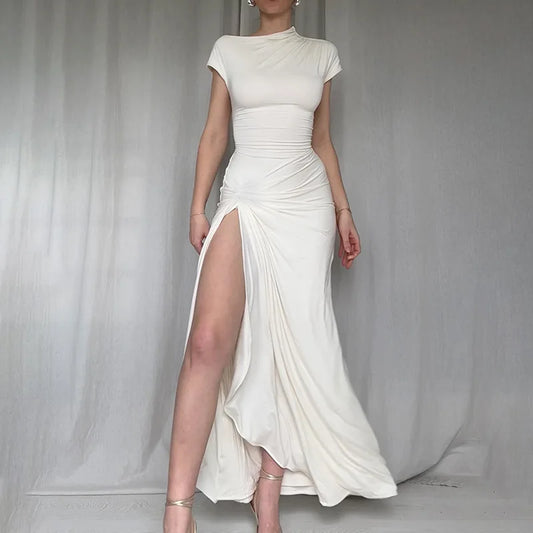 Cralom Sexy Twisted Slit Long Skirt Dress Summer 2025