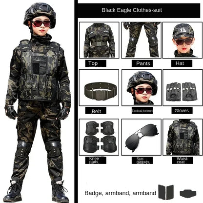 Cralom Kids Special Forces Combat Uniform in Creek Forest Camo