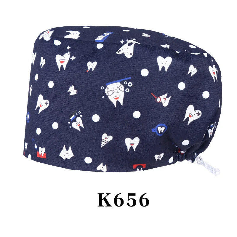 Cralom Silky Scrub Cap with Cordlock Adjustable Elastic Work Hat