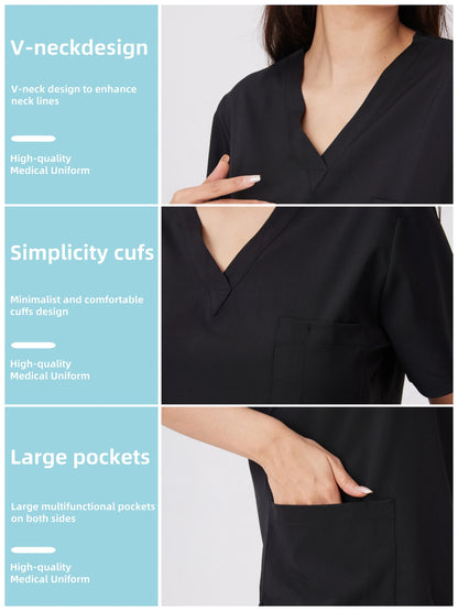 Cralom Anti-Wrinkle Nurse Scrubs Set with Pockets