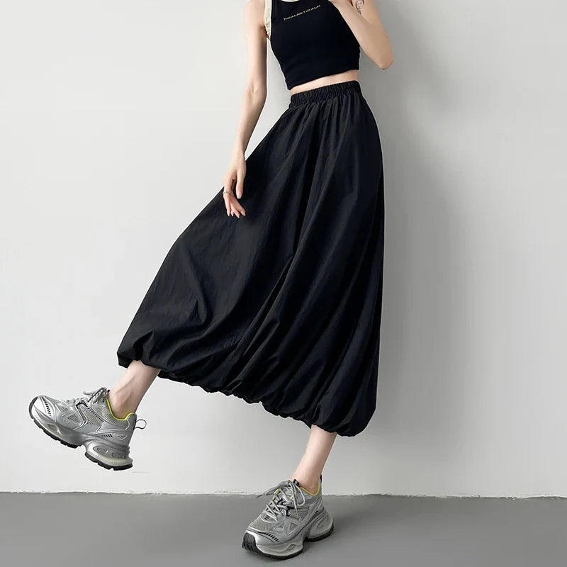Cralom Vintage Streetwear Casual Skirts | High Waist Ball Gown | 2025 New Spring Summer