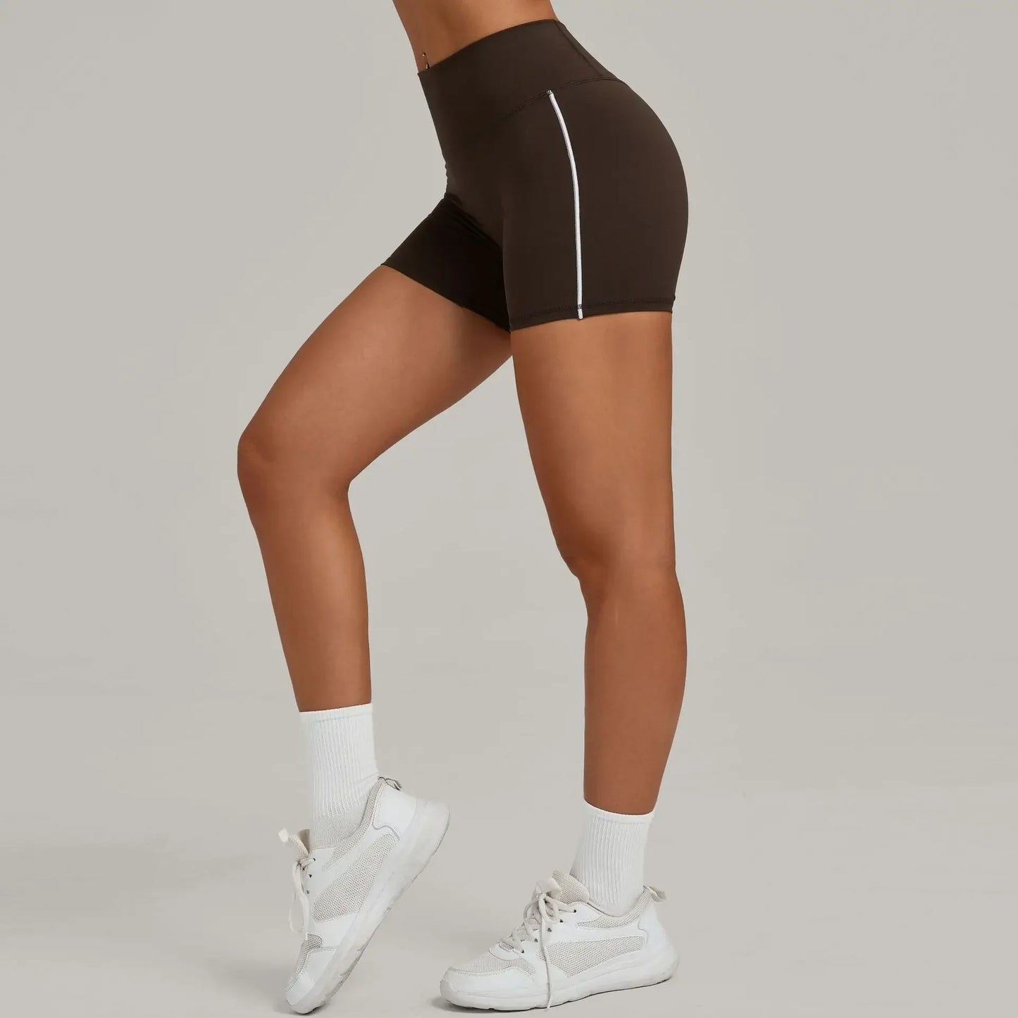 Cralom Color Block Yoga Shorts: High-Waist, Tummy Control & Booty-Lifting Fit