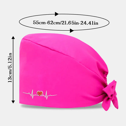 Cralom Embroidered Stretch Medical Hat Surgical Cap for Women