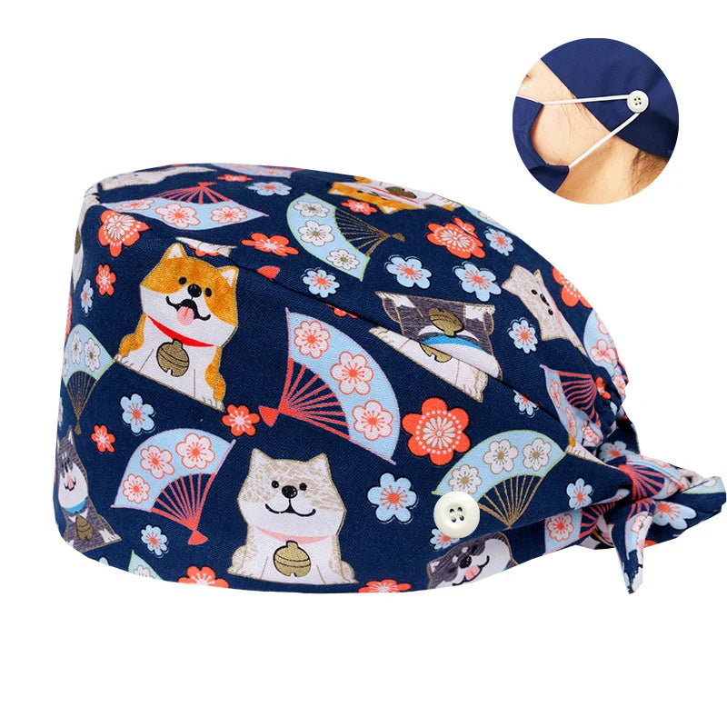Cralom Cotton Surgical Hat for Nurses