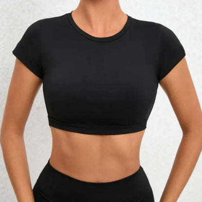 Cralom Seamless Yoga T-Shirt: Naked Feel, Quick-Dry, Beautiful Back Design