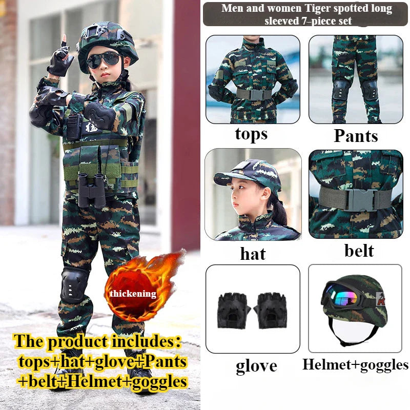 Cralom Camo Military Uniform Costume for Kids - Halloween & Play