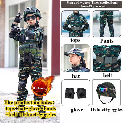 Cralom Camo Military Uniform Costume for Kids - Halloween & Play