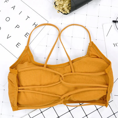 Cralom Strappy Yoga Sports Bra: Stylish Comfortable Workout Top for Women