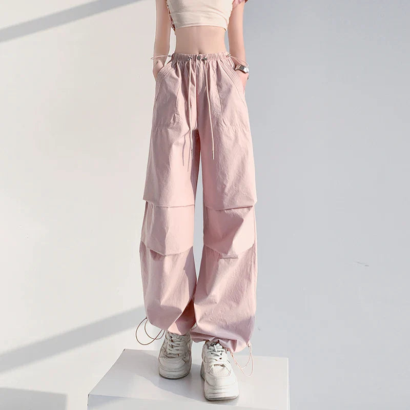 Cralom Vintage Cargo Capris with Pockets & Lace-Up Detail