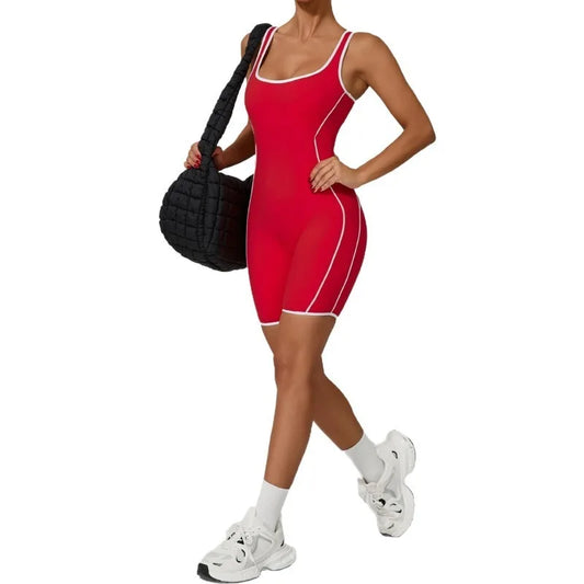 Cralom Seamless Yoga Romper: Fashion Open Back Sculpting Bodysuit