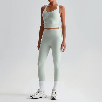 Cralom Naked Feel Seamless Yoga Set: Sports Bra & Slim-Fit Leggings