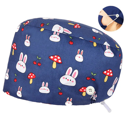 Cralom Dental Patterned Scrub Cap – Adjustable Surgical Work Hat for Nurses & Doctors