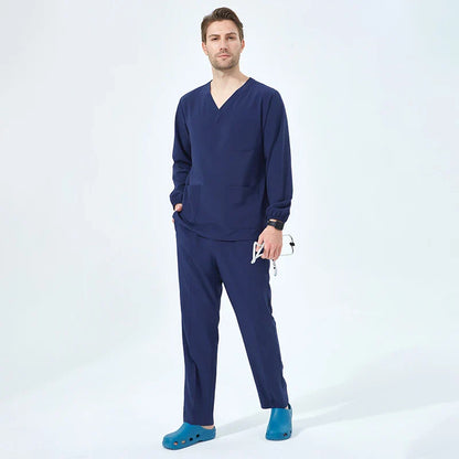 Cralom V-Neck Scrubs Set: Women's Slim Fit Surgeon Uniform Operating Room Stretch