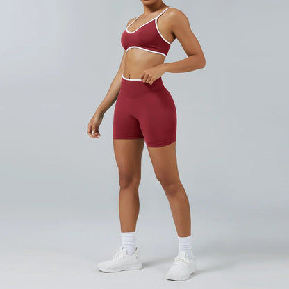 Cralom Seamless Yoga Set: Backless Sports Bra & Quick-Dry Leggings for Fitness