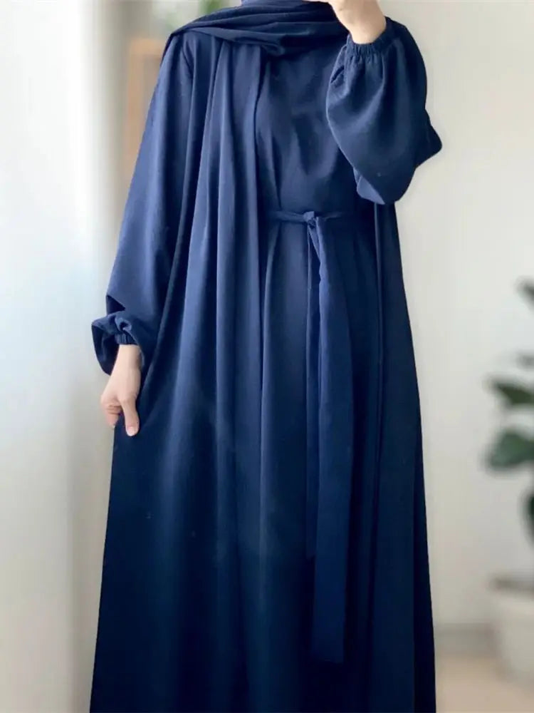 Cralom Ramadan Eid Abaya Kaftan Set with Hijab, Kimono & Dress