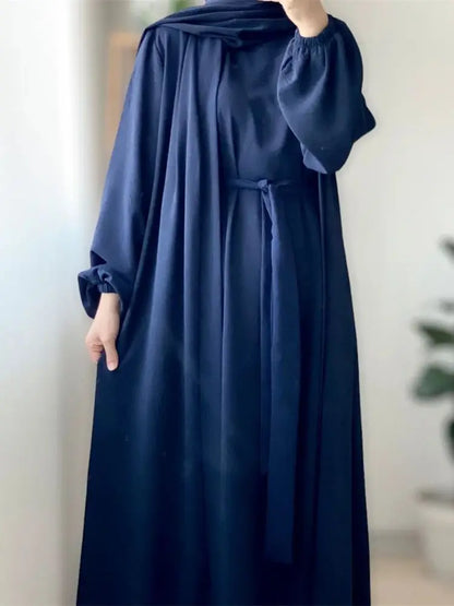 Cralom Ramadan Eid Abaya Kaftan Set with Hijab, Kimono & Dress