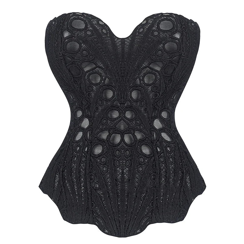 Cralom Chic Lace-Up Hollow Out Tube Top for Women 2025 Fashion