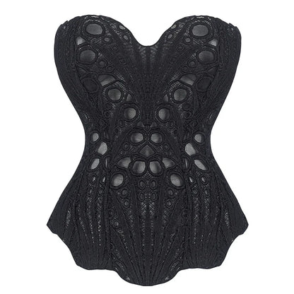 Cralom Chic Lace-Up Hollow Out Tube Top for Women 2025 Fashion