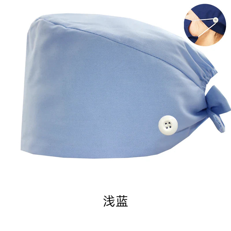 Cralom Navy Surgical Scrub Cap Unisex Poly-Cotton Clinical Hat