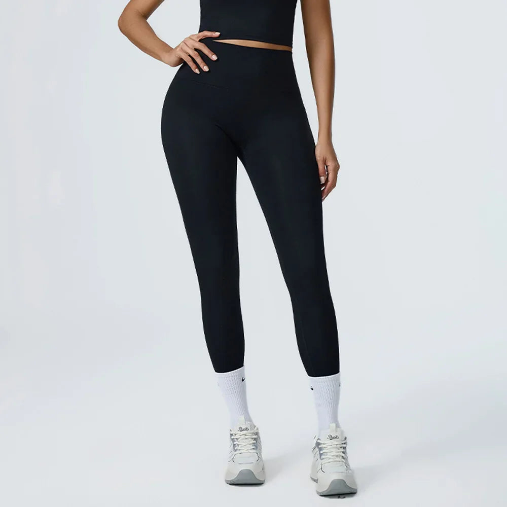 Cralom High Waist Yoga Leggings with Pocket for Women's Fitness Running Hip Lift