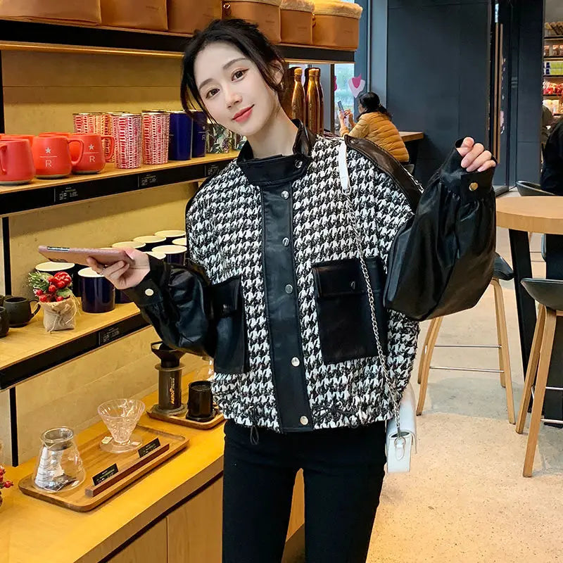 Cralom Women's 2024 Luxury Baseball Crop Jacket Winter Coat for Fashionable Fall Style