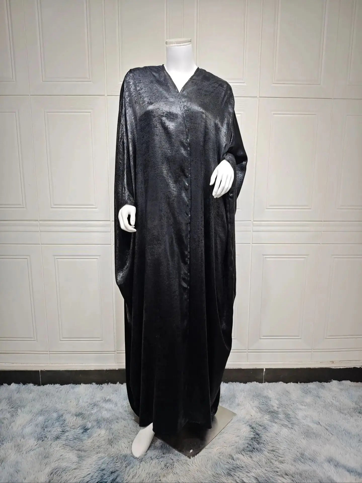 Cralom Shiny Satin Kimono Abaya Dubai Luxury Muslim Kaftan Robe Femme By Cralom Ramadan