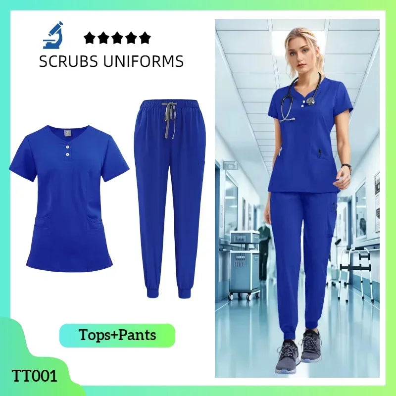 Cralom Women's Lab Coat & Unisex Pants Set