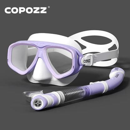 Cralom 2024 Diving Mask Set for Adults - Anti-Fog Goggles, Snorkel Tube