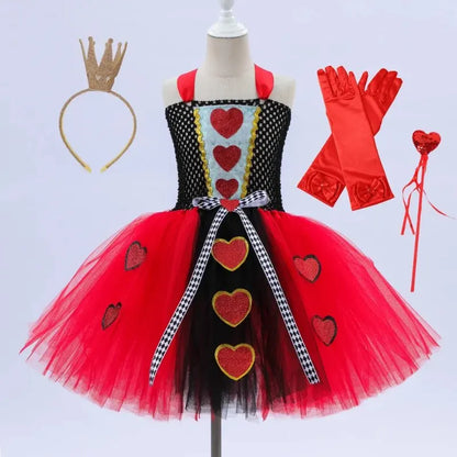 Cralom Dark Queen Witch Tu Tu Dress with Feather Tail for Children's Day