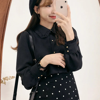 Cute Lace-Up Bow Tie Blouse by Cralom for Work & Office
