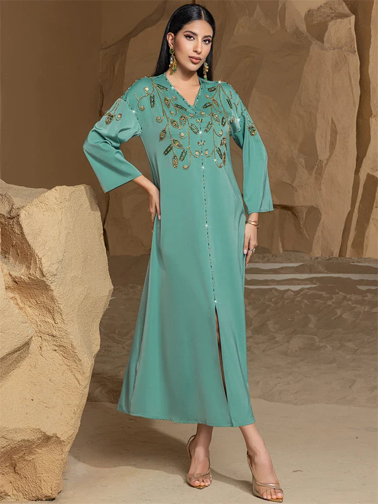 Cralom Diamond Eid Abaya embellished for Muslim women by Cralom