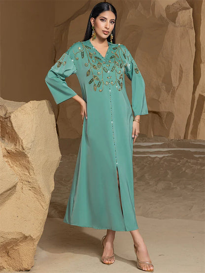 Cralom Diamond Eid Abaya embellished for Muslim women by Cralom