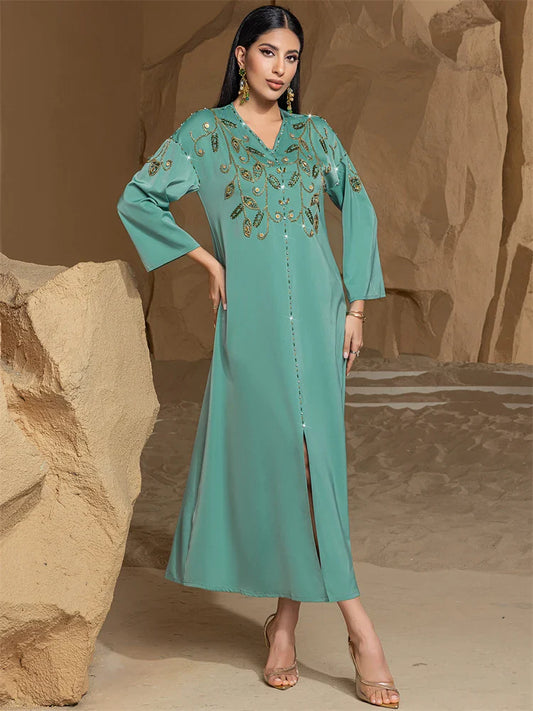 Cralom Diamond Eid Abaya embellished for Muslim women by Cralom