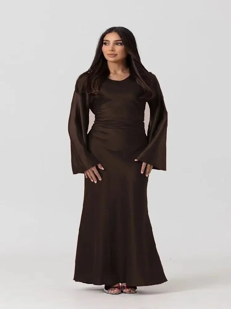 Helyn's Luxury Modest Ramadan Satin Jalabiya Abaya