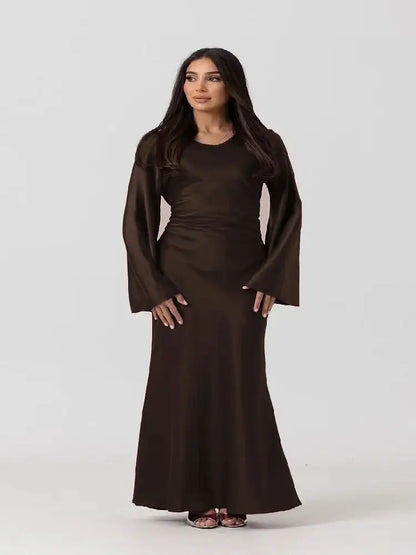 Helyn's Luxury Modest Ramadan Satin Jalabiya Abaya