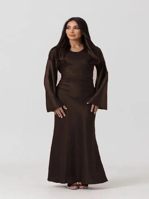 Helyn's Luxury Modest Ramadan Satin Jalabiya Abaya